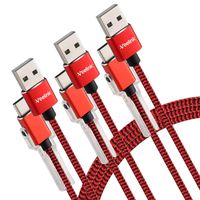 Veelink USB Type C Cable with Phone Stand (3.3ft 3 Packs) Data Transfer Nylon Braided for Samsung Galaxy Google Pixel
