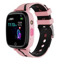 Kids Smart Watch GPS Tracker - Waterproof GPS Tracker Watch for Children Girls Boys with SOS Call Camera Touch Screen Game Alarm for Kids Boys and Girls (Pink)