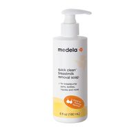 Medela Quick Clean Breast Milk Removal Soap, No Scrub Hypoallergenic Soap for Pump Parts and Nursing Apparel, Removes Breast Milk Residue Up to 3 Days Old, 6 Fluid Ounces
