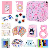 Amarcor Instax Mini 9 Camera Accessories Set for Fujifilm Instax Mini 9/ Mini 8/ Mini 8+ Camera,Includes Mini 9 Case/Albums/Six Color Filters/Selfie Lens/Camera Sticker (12 in 1 Watermelon Flamingo)
