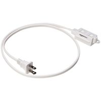 AmazonBasics Indoor 2 Prong Extension Power Cord Strip - Standard Plug, 3 Foot, Pack of 2, White