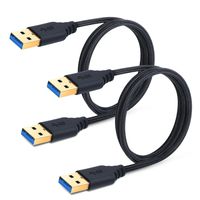 USB to USB Cable Cord, Besgoods 2-Pack 3FT/1M Braided USB 3.0 Type A Male to Male Cable - Short Male to Male USB Cable for Data Transfer, Hard Drive Enclosures, DVD Player, Laptop Cooler and More