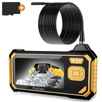 Industrial Endoscope,Foclen Borescope Camera 1080P HD 4.3inch LCD 2600mAh Battery Handheld Inspection Camera with Light 6 LED and 16GB TF Card Digital Video Recording IP67 Waterproof (16.4FT)