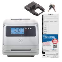 Pyramid 4000 Auto Totaling Time Clock, 50 Employees - Made in USA