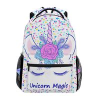 ZOEO Unicorn Backpack for Girls Backpacks Cream Pink Unicorn Magic 3th 4th 5th Grade School Bags Bookbags for Teen Kids Travel Laptop Daypack Bag Purse