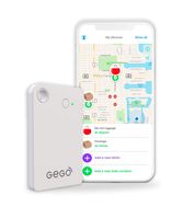 GEGO Luggage Tracker - Worldwide Real Time Tracking Device - Travel Baggage GSM Locator (Better Than GPS) Global 3G/Bluetooth with Mobile App (Airline Compliant) White
