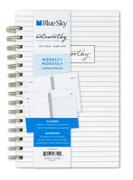 Blue Sky Noteworthy 2018-2019 Academic Year Weekly & Monthly Premium Planner, Flexible Cover, Twin-Wire Binding, 5" x 8", Wavy Stripe