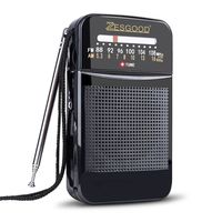 ZesGood Portable Transistor Radio Battery Operated AM FM Radio Portable for Walking Hiking Camping Powered by 2AA Battery, Easy Tuning, Power Saving