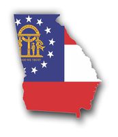 Vinyl Junkie Graphics Georgia State Flag Outline Car Truck Window Laptop Sticker Decal