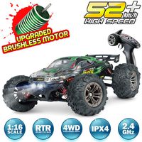 Hosim RC Car 1:16 Scale 2847 Brushless Remote Control RC Monster Truck , All Terrain 4WD High Speed 52KM/h Off-Road Waterproof/Shockproof/Anti-Skid 2.4G Radio Controlled RTR Hobby Car(Green)