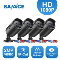 SANNCE 4 Pack 1080P CCTV Surveillance Camera Kit with High Resolution Indoor/Outdoor, IP66 Weatherproof Housing, Day/Night Vision