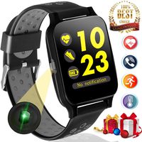 Dreamoo 1.5'' Bluetooth Sport Watch Fitness Tracker Smart Watch Blood Pressure Heart Rate Monitor Run Pedomter Touch Screen Wristband Phone Call & SMS Remind Android iOS Bithday for Men Women