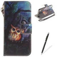 MAGQI iPod Touch 5/6 Case, Leather Case,Premium Slim PU Wallet Cover with Colorful Mandala Design Magnetic Folio Skin Shell for iPod Touch 5/6-Oil Owl Painting