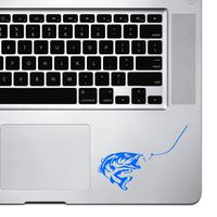 StickAny Palm Series Bass Hook Line Sticker for MacBook Pro, Chromebook, and Laptops (Blue)