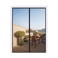 MAGZO Magnetic Screen Door 60 x 80, Reinforced Fiberglass Mesh Curtain Front Door Mesh with Full Frame Hook&Loop Fits Door Size up to 60"x80" Max-Grey
