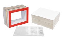 Golden State Art, Pack of 50 Mix Pre-Cut 5x7 Picture Mat for 4x6 Photo with White Core Bevel Cut Mattes Sets. Includes 50 High Premier Acid Free Bevel Cut Matts & 50 Backing Board & 50 Clear Bags