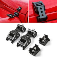 RT-TCZ Black Stainless Steel Latch Locking Hood Catch Kit For 2007-2018 Jeep Wrangler JK JKU