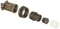 Amphenol Industrial MS3106E14S-6P Circular Connector Pin, Environmental Resisting, Threaded Coupling, Solder Termination, Straight Plug, 14S-6 Insert Arrangement, 14S Shell Size, 6 Contacts