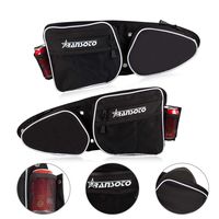 UTV Front Door Side Storage Bag Set with Knee Pad and Driver Side Storage Bag with Knee Protection for 2014 2015 2016 2017 2018 2019 Polaris RZR XP 1000 900XC S900 (BLACK)