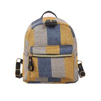 School Backpack For Teen Girls Student Lightweight Plaid Canvas Laptop Bag Casual Travel Shopping Shoulder Daypack (Yellow)