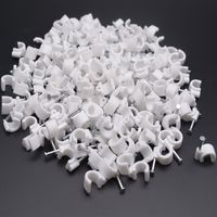 Antrader 500pcs Nail in Cable Clips 8mm Ethernet Cable Nails Tacks Clips for RG59 Coax Cat5 Cat6 Cable