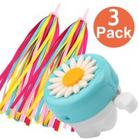 Paliston Kid's Bike Bell Bicycle Bell for Girls Bike Horny Toddler Bike Bells with Streamers Blue White