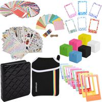 Elite Bundle - 9 Unique Sticker Sets + Pouch + Photo Album + 100 Sticker Frames + Hanging Frames + Magnet Frames + Cube Stands + Frame Stands for HP Sprocket, LG, Prynt, LifePrint Projects