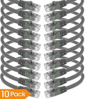 iMBAPrice 50' Cat5e Network Ethernet Patch Cable, 10 Pack, Gray (IMBA-CAT5-50GY-10PK)