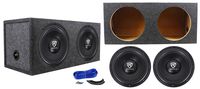 (2) Rockville W12K6D2 V2 12" 4800w Car Audio Subwoofers+Sealed Sub Box Enclosure