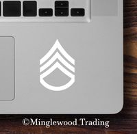 Minglewood Trading Silver - 2X US Army E6 Staff Sergeant Insignia 2.5" x 1.75" Vinyl Decal Stickers E-6 SSG Enlisted Rank - 20 Color Options