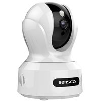 Sansco Wireless IP Security Camera WiFi Surveillance Pet Camera with Cloud Storage, Baby Monitor - Two Way Audio Remote Viewing Pan Tilt Zoom Night Vision Motion Detect for Indoor Home Office Shop