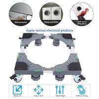 Ismart moon Universal Mobile Base Dolly Roller with 4 Wheels 8 Legs Multi-Functional Adjustable Base for Adjustable Dryer, Washing Machine and Refrigerator (4 Double Wheels 4 Strong Feet)