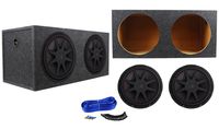 (2) Kicker 43CVR152 COMPVR 15" 2000 Watt Car Subwoofers+Sealed Sub Box Enclosure