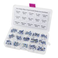 OCR 15 Value 150pcs 100 ohm- 1M ohm Trimpot Variable Resistor 6mm Assortment Box Kit(15Value 150PCS)