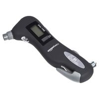 AmazonBasics Digital Tire Pressure Gauge with Emergency Escape Tools - Black, 2-Pack