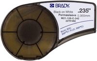 Brady PermaSleeve Heat-Shrink Polyolefin Wire Marking Sleeves (M21-125-C-342) - Black on White Sleeves - Compatible with BMP21 and BMP21-PLUS Label Printers - 7' Length, 0.235" Width