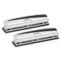 Swingline Desktop Hole Punch, Hole Puncher, Pro Punch, Adjustable, 2-3 Holes, 10 Sheet Punch Capacity, Black/Silver, 2 Pack (A7074066AZ)