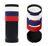 Meres Silicone Case Cover for Amazon Echo 1nd Gen Speaker - 5 - Segment Detachable Splicing Design Allow Real Sound from Echo, Impact & Drop Resistant, Precise Cutouts for Plug Hole (BLACK UK)