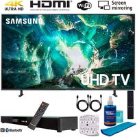 Samsung UN49RU8000 49" RU8000 LED Smart 4K UHD TV (2019) w/Soundbar Bundle Includes, Deco Gear Home Theater Surround Sound 31" Soundbar, Screen Cleaner, 2X HDMI Cable and 6-Outlet Surge Adapter