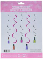 Creative Converting 317716 5 Count Sparkle Spa Party Dizzy Danglers, One Size, Multicolor