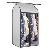 Univivi Hanging Garment Bags 43 inch Organizer Storage with Large Clear Window Garment Rack Cover Well-Sealed Closet Cover for Suit Coats Jackets Dress Closet Storage