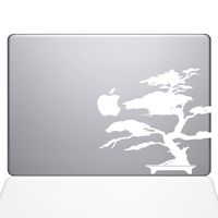 The Decal Guru 2095-MAC-13P-W Bonsai Tree Decal Vinyl Sticker, White, 13" MacBook Pro (2015 & Older)