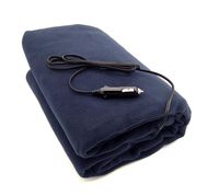 Happy Hour US Car Electric Blanket 12V Fleece Electric Heated Travel Blanket for Car and RV-Great for Cold Weather (Navy)