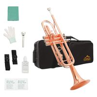 Eastrock Trumpet Brass Standard Bb Trumpet Set,Student Beginner with Hard Case, Gloves, 7C Mouthpiece, and Valve Oil (Copper phosphor plated)