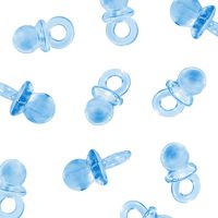 Mini Acrylic Baby Pacifiers for Baby Shower Decorations, Table Scatter, Party Favors, Games & Activities - 144 Pieces by Super Z Outlet (Blue)