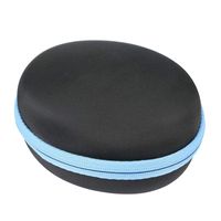 co2crea Hard Travel Case for iJoy Matte Finish Premium Rechargeable Wireless Bluetooth Over Ear Headphones Foldable Headset (Black Case + Blue Zipper)