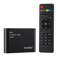 Keedox Mini Multi Media Player Upscaling Full HD 1080P HDMI/AV Out SDHC MKV AVI RMVB RM for HDTV with Remote Control 