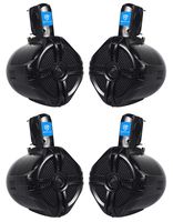 2 Pairs Rockville RWB65B 6.5" Black Marine Wakeboard Tower Speakers - 1000 Watts