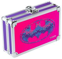 Vaultz Locking Supplies & Pencil Box with Key Lock, 5"x 2.5"x 8.5", Batman, Pink (VZ00878)