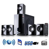 beFree Sound 5.1 Channel Surround Sound Bluetooth Speaker System in Black